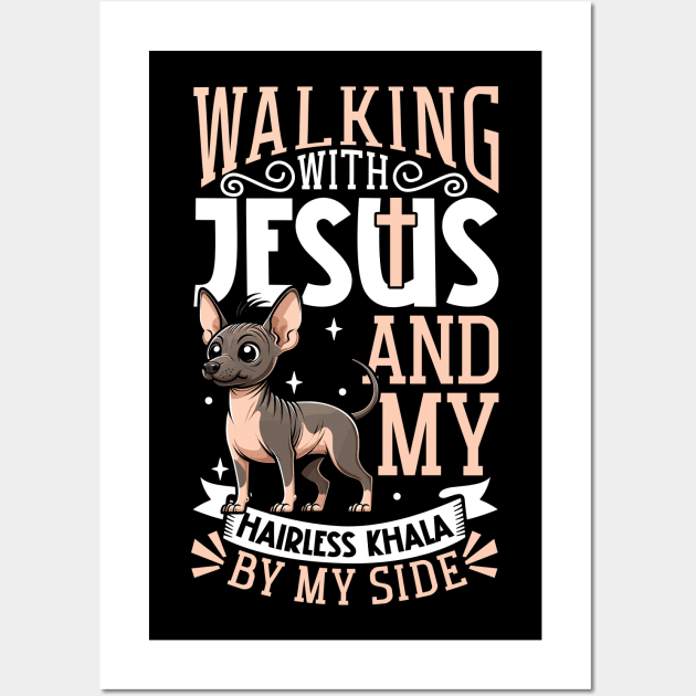 Jesus and dog - Hairless Khala Wall Art by Modern Medieval Design